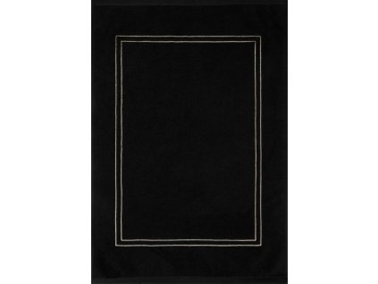 Koupelnový koberec OLIVIA se zlatou výšivkou - černý