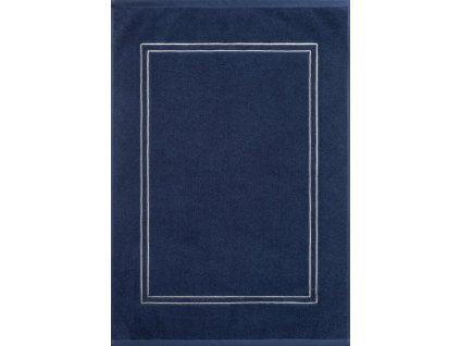 Koupelnový koberec OLIVIA se zlatou výšivkou - granátově modrý