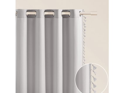 Dekorační závěs LARA na dekorační kolečka - světle šedý