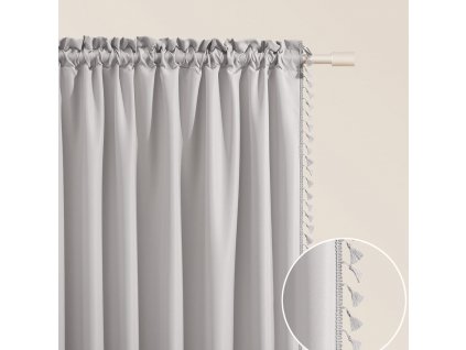 Dekorační závěs LARA na řasící pásku - světle šedý