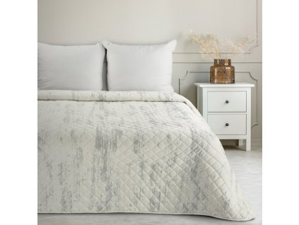 Sametový přehoz na postel BLINK 3 v bílé barvě