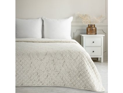 Sametový přehoz na postel BLINK 4 v bílé barvě