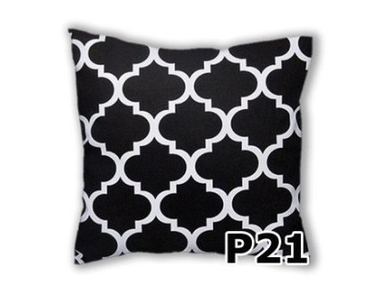 995775 bavlněný povlak na polštář s cerno bílým marockým vzorem