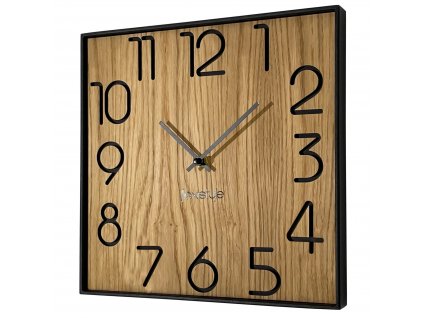 Dřevěné hodiny na zeď Wood Square 30cm