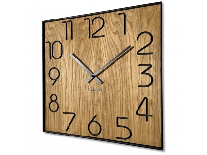 Dřevěné hodiny na zeď Wood Square 40cm