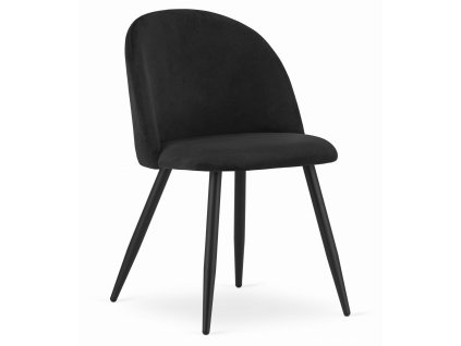 Sametová jídelní židle BELLO - černá