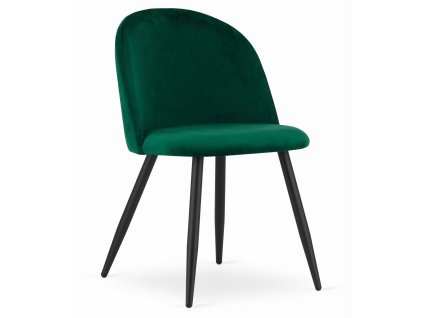 Sametová jídelní židle BELLO - tmavě zelená