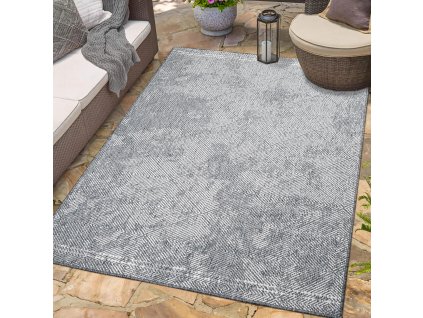 Oboustranný koberec na terasu DuoRug 5845 šedý