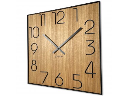 Dřevěné hodiny na zeď Wood Square 60cm