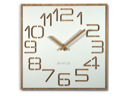 Moderní hodiny na zeď EKO Digits bílé 40cm