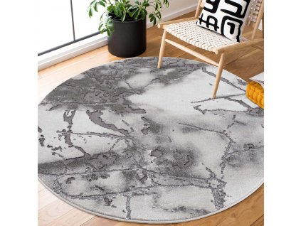 Moderní kulatý koberec CHIC 501 šedý