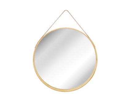 1010202 dřevěné oblázky retro zrcadlo na koženém pasu