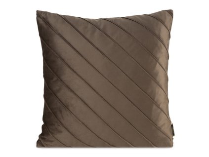 Sametový povlak na polštář NALA 3 s geometrickým prošíváním - tmavě béžový