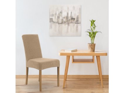 Potah na židli s mřížkovanou strukturou v béžové barvě