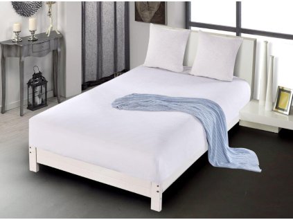 Prostěradlo s gumičkou mikroplyš PRZG 03 v bílé barvě