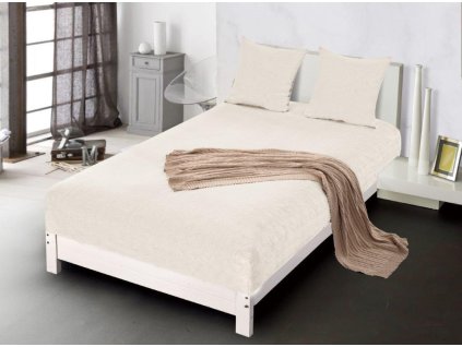 Prostěradlo s gumičkou mikroplyš PRZG 02 v krémové barvě