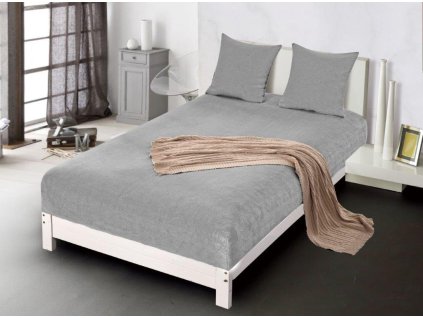 Prostěradlo s gumičkou mikroplyš PRZG 04 ve světle šedé barvě