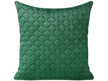 Prošívaný sametový povlak na polštář JUG - 07 v zelené barvě
