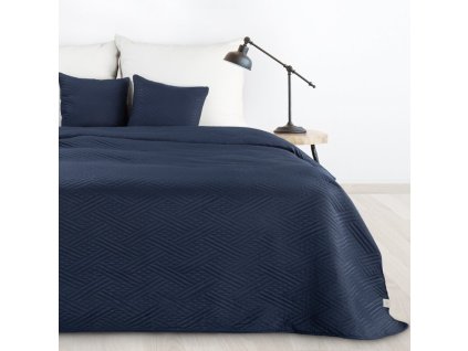 Moderní přehoz na postel s povlečením BONI4 granátově modrý