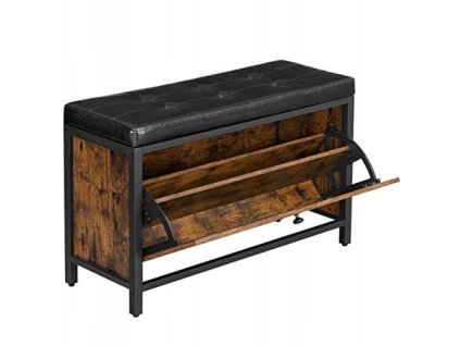 Rustikální skříňka na boty se sedátkem - LSB049B01