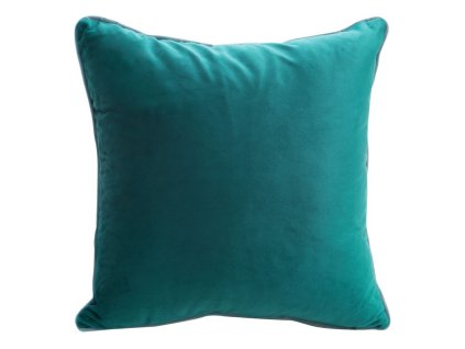 Sametový povlak na polštář MEL tmavě tyrkysový s lemem