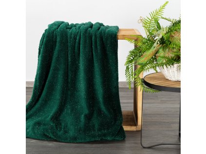 Deka BLINK s lesklou nití 150 x 200 cm v tmavě zelené barvě