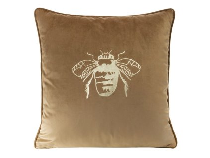 Sametové dekorační povlečení na polštář BLINK 14 v tmavě béžové barvě