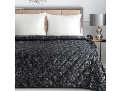 Sametový přehoz na postel BLINK 6 v černé barvě