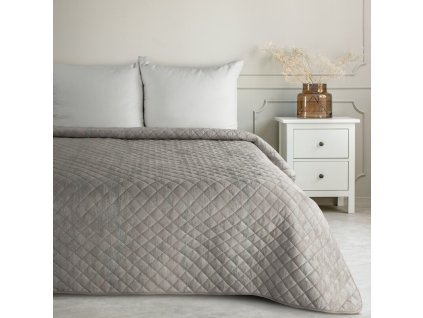 Sametový přehoz na postel BLINK 3 v béžové barvě