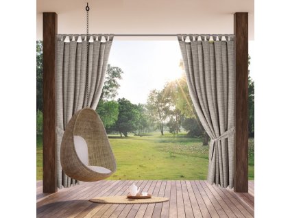 Hnědý zahradní závěs GARDEN 10 na poutech