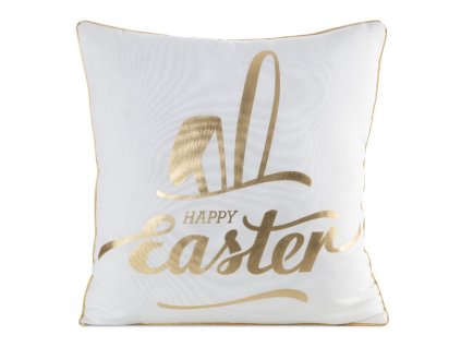 Velikonoční dekorační povlak na polštář se zlatým potiskem