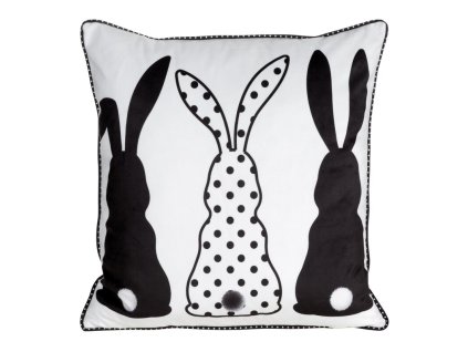 Sametové dekorační povlak na polštář SPRING 4 černá