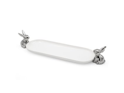 Velikonoční dekorační talíř se zajíčky 13 x 44 x 8 cm