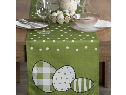 Velikonoční běhoun na stůl SPRING 3 zdobený potiskem kraslic