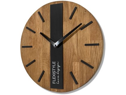 Dřevěné hodiny DUB klasik 30cm - černé