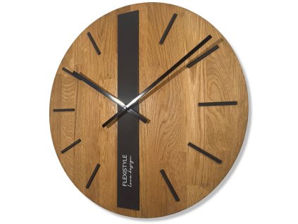 Dřevěné hodiny DUB klasik 50cm - černé