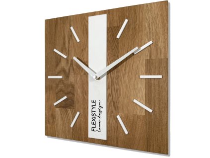 Elegantní dřevěné hodiny DUB klasik SQ 30cm - bílé