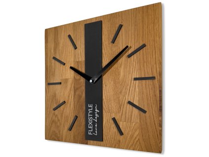 Elegantní dřevěné hodiny DUB klasik SQ 30cm - černé