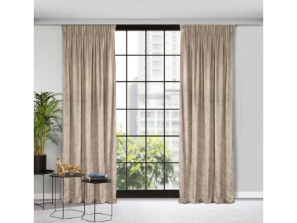 Dekorační sametový závěs ZWS-01 MRAMOR v béžové barvě