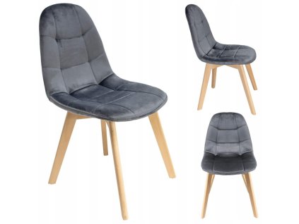 Sametová jídelní židle COLIN šedá