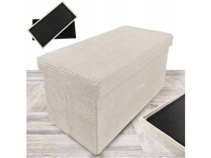 Plyšová skládací taburetka Lampas Duo XL béžová
