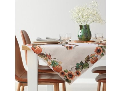 356549 gobelinovy obrus na stol s motivom tekvic 1220 nat 100 x 100 cm