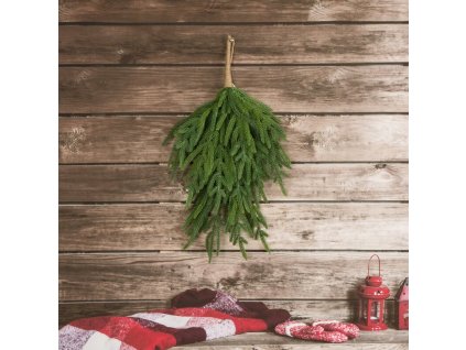 363494 2 dekorativna vianocna vetvicka 30 x 75 cm zelena