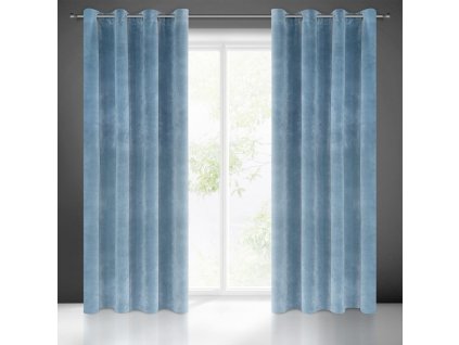 264838 zaves villa z exkluzivneho zamatu 140 x 250 cm v svetlomodrej farbe dekoracne kolieska