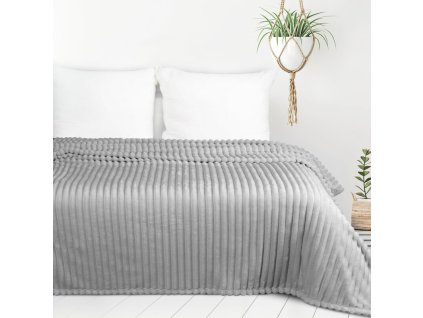 Deka SOFT s reliéfním vzorem a 3D efektem ve stříbrné barvě (Rozměr deky 70x160cm)