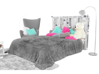 Chlupatá deka - tmavě šedá (Rozměr deky 160x200cm)