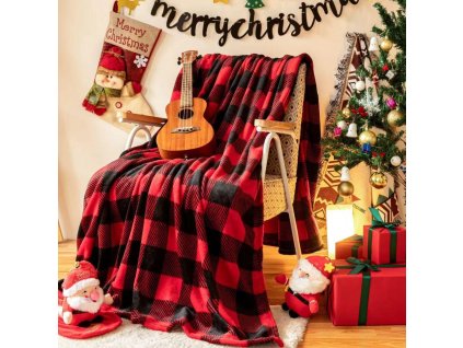 Vánoční deka s károvaným vzorem KFJ 04