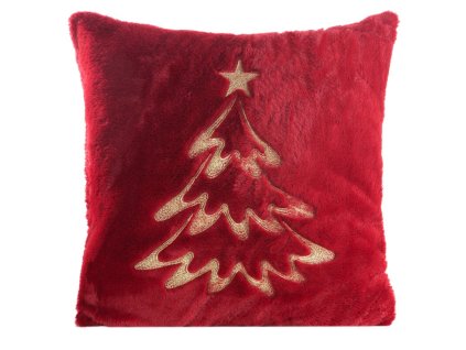 367343 vianocna dekoracna obliecka na vankus s motivom stromceka v bordovej farbe