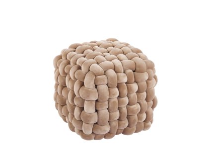 Elegantní velvetová taburetka P7 FX v cappuccino barvě