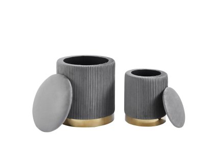 Set sivých taburetiek